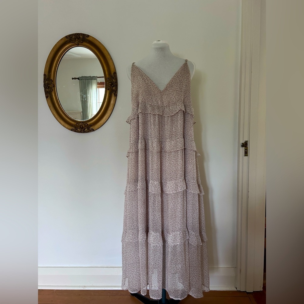Tiered Ditsy Floral Dress with Christie Dawn Vibe